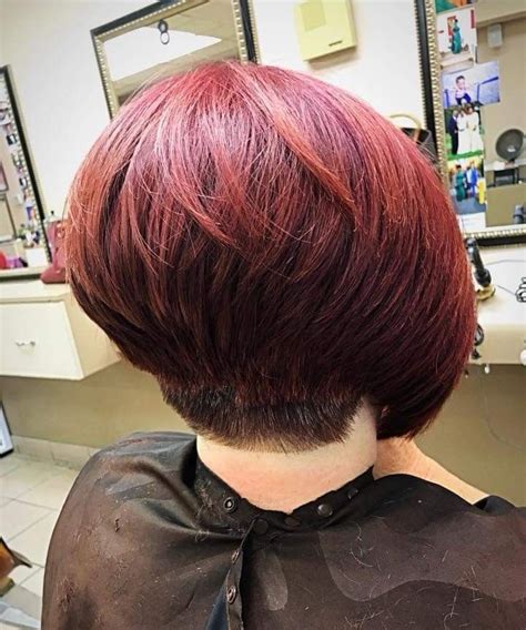 bob haircut short nape|More.